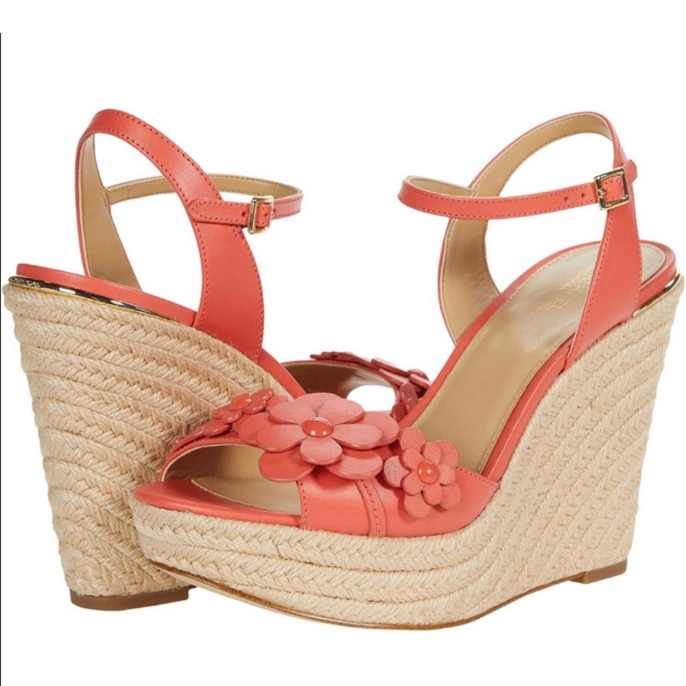 Michael Kors Floral Espadrilles Wedge Sandals